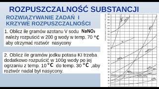 Rozpuszczalność substancji  zadania Krzywe rozpuszczalności [upl. by Dagnah]