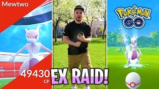 FIRST EVER LEGENDARY MEWTWO RAID IN POKÉMON GO BATTLING MEWTWO IN EX RAID [upl. by Llerreg]