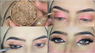 How to use pressed glitter  Party Eye makeup tutorial with easy technique makeuptutorial viral [upl. by Weissman]