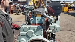 Mitsubishi Marine Diesel Engine S6R2MPTA Start Up After Overhauling Tugboat PHOENIX [upl. by Nilad]