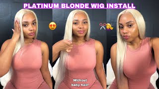 PLATINUM BLONDE WIG INSTALL🤍 [upl. by Chong]