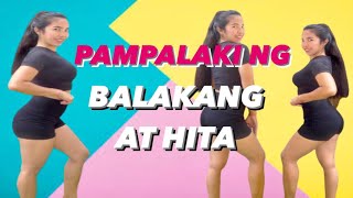 PAANO PALAKIHIN ANG BALAKANG AT HITA  NO EQUIPMENT  10 MIN HOME WORKOUT [upl. by Marcille]