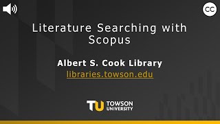 Literature Searching with Scopus [upl. by Witte625]