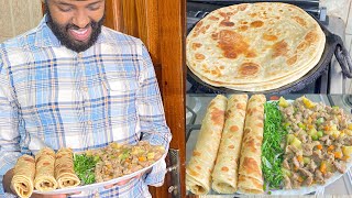 Sabaayad hada qas hada dub Iyo Suqaar aan caadi ahayn🤤best ways to make chapatiChef Hussein [upl. by Auqinahs]