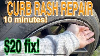 Fix Tesla rim curb rash for around 20 model 3 repair [upl. by Tori816]