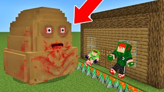 POU GIGANTE VS CASA 100 SEGURA NO MINECRAFT BOU [upl. by Garlanda]