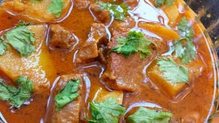 Delhi Style Aloo Gosht recipe  Masaledar Mazedar Alu Gosht recipe  Ziyafat Zone [upl. by Riatsala]