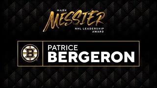 Patrice Bergeron wins Mark Messier Leadership Award [upl. by Conner910]