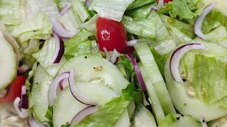 GREEN SALAD RECIPE  Healthy Lettuce Salad and Salad Dressing in 5 Minutes [upl. by Alys703]