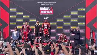 Superbike a San Martino del Lago Gara 1 a Petrucci successo dal gusto cremonese [upl. by Arahas862]