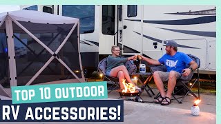 TOP 10 RV OUTDOOR ACCESSORIES TRIED AND TRUE [upl. by Ciprian]