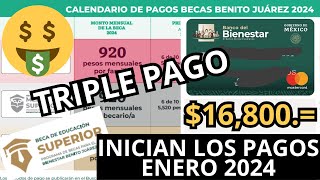 AVISO DE PAGO Beca Jóvenes Escribiendo el Futuro 2024 Enero Triple Pago de Beca [upl. by Atires]