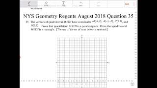 NYS Geometry Regents August 2018 Question 35 [upl. by Patrica]