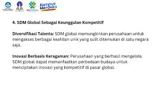 SDM GLOBAL amp KEUNGGULAN KOMPETITIF [upl. by Chlo]