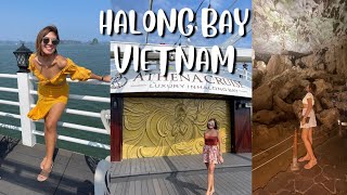 HALONG BAY VIETNAM VLOG  Athena Cruise  Sung Sot Cave and Ti Top Island [upl. by Ardnekat]