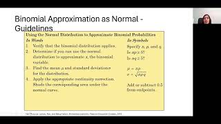 W11L3 Normal Approximation of Binomial [upl. by Noxas377]