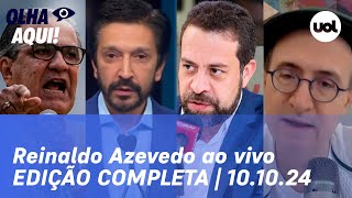 Reinaldo Azevedo ao vivo Nunes x Boulos Malafaia rebate filhos de Bolsonaro e entrevista de Carlos [upl. by Elleira]