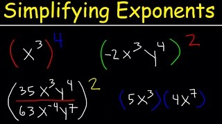 Simplifying Exponents With Fractions Variables Negative Exponents Multiplication amp Division Math [upl. by Llen]