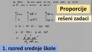 Proporcije rešeni zadaci  prva godina srednje škole [upl. by Airdnola]