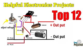 Top 12 Unique and Helpful Electronics Projects for Beginners [upl. by Cooe]