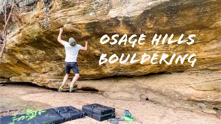 Osage Hills Bouldering  Botching Beta and Early Drops [upl. by Ahsikam]