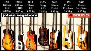 7 Bass Shootout Jazz Vs Precision Vs Thunderbird Vs EB2 Vs EB13 Vs EB3 Vs Les Paul [upl. by Travers]