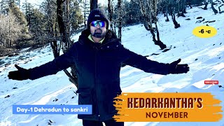 Kedarkantha Trek November  Dehradun To Shankri Day1 Trek Experience Review kedarkantha [upl. by Eiram213]