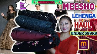 Meesho Lehenga Choli Set Under 599rs 😍 Lehenga Haul  Ready to wear Lehenga [upl. by Aurea]