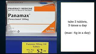 Panamax 500mg Paracetamol pain relief headache muscle pain period pain OTC Roze pharm [upl. by Eenitsed]