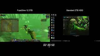 Boot2Shoot World of Warcraft Alienware R7 FuzeDrive 125TB vs Standard 2TB HDD [upl. by Ahsilif]