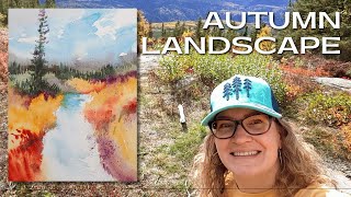 Paint an Autumn Creek Landscape in Watercolor with Angela Fehr [upl. by Chrisse893]