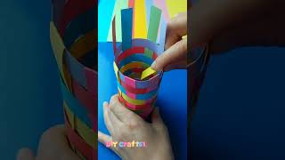 Lets to make a simple and beautiful weaving pen holder diy craft papercraft paper diycrafts [upl. by Yesmar]