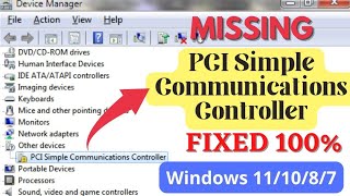 How to Fix PCI Memory Controller  pci communication controller memory controller driver missing [upl. by Cired]