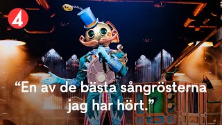 Panelen i chock över Spelmannens sångröst i Masked Singer Sverige [upl. by Ioves583]