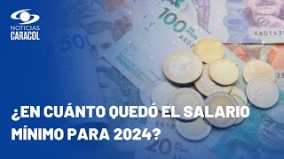 Salario mínimo 2024 en Colombia fue definido por decreto presidencial el aumento fue cercano al 12 [upl. by Inglis]