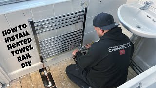 How To Remove A Radiator and Install A Heated Towel Radiator  Easy Step By Step DIY Guide [upl. by Barclay]