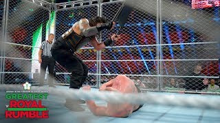 Roman Reigns belts Brock Lesnar with multiple steel chair strikes Greatest Royal Rumble [upl. by Alys814]