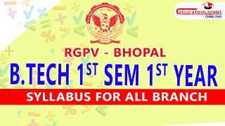 RGPV BTech 1st Sem 1st Year Syllabus for All Branch [upl. by Ennahs]