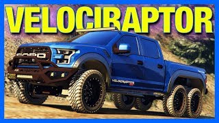 GTA 5  HENNESSEY VELOCIRAPTOR 6x6 Customization amp Test Drive [upl. by Neeroc]