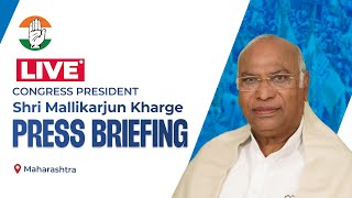 Watch Press briefing by Congress President Shri Mallikarjun Kharge in Pune Maharashtra [upl. by Imeon]