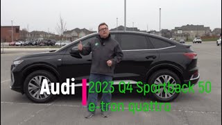 Episode 212  2023 Audi Q4 Sportback 50 etron quattro Review [upl. by Cara675]