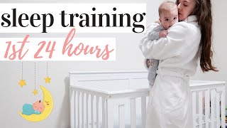 FIRST 24 HOURS OF SLEEP TRAINING  FERBER METHOD  KAYLA BUELL [upl. by Jaine904]