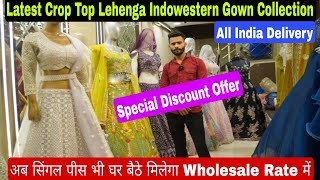 Special Discount Offer  Fancy Heavy Crop Top lehenga Indowestern Gown Collection  Laddies Wear [upl. by Auberbach563]