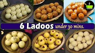 6 Ladoo Under 30 mins  Instant Diwali Sweets  Quick amp Easy Diwali Recipes  Instant Sweets Recipes [upl. by Nnyliak239]