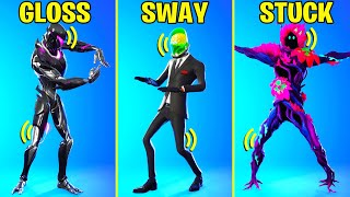 Top 25 Legendary Fortnite Dances With Best Music New Gloss Sway Stuck Roller Vibes Square Up [upl. by Sayette352]