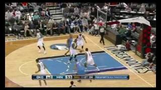 Darko Milicic vs Nenad Krstic Timberwolves vs Thunder 200910 NBA regular season [upl. by Gnos]