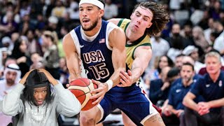 UNDEFEATED Reacting to TEAM USA vs AUSTRALIA FULL GAME HIGHLIGHTS  2024 Olympics  July 15 2024 [upl. by Diarmid]