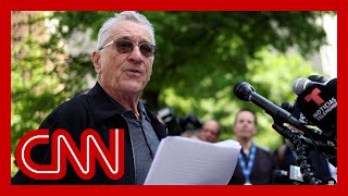 Robert De Niro spars with bystander during remarks outside Trump trial [upl. by Naahsar]