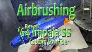 Revell 64 SS Impala being airbrushed [upl. by Dahcir342]