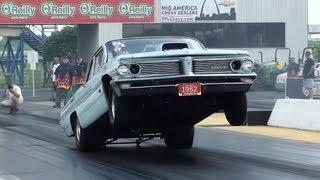 1962 Pontiac Catalina 421  Gateway Motorsports Park  Huge Wheelie [upl. by Forsta896]